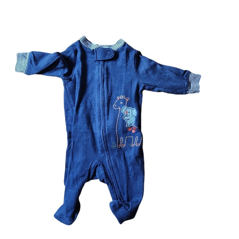 Carter's Giraffe/Koala 2-Way Zip Sleep and Play Pajamas Size 3 months Blue